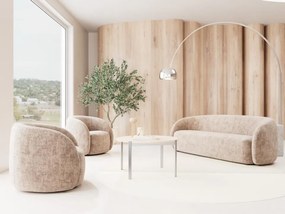 Otočné dizajnové lounge kreslo Lodi béžové