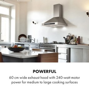 Zelda Eco 60, odstraňovač pár, 240W, 3 stpňe, 410m³/h, LED, EEK: A+