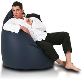 INTERMEDIC SK - Sedací vak Mega Sako z ekokože 135x85 cm | relaxačné a pôrodné kreslo, 335 l Farba: E11 - Modrá tmavá (Ekokoža)