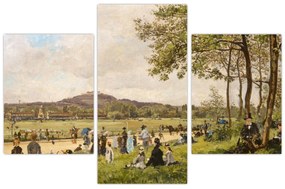 Obraz - French 19th Century, Race Course at Longchamps, reprodukcia (90x60 cm)