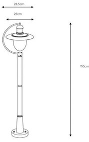 Lucide 11873/01/97 - Vonkajšia lampa ARUBA 1xE27/60W/230V IP44