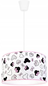 Detské závesné svietidlo Minnie, 1x textilné tienidlo so vzorom, (fi 35cm)