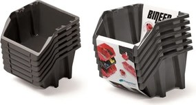 PROSPERPLAST Sada úložných boxov 6ks BINEER SHORT 214x198x133 mm čierna