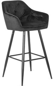 Barová stolička ANDY – čierny zamat