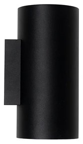 Dizajnové nástenné svietidlo čierne so zlatom - Sab