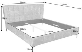 Posteľ 41428 180x200cm Boutique Zamat Petrol  - Komfort-nábytok