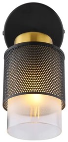 Globo 15709-1 - Nástenné bodové svietidlo OLGA 1xE27/40W/230V čierna/zlatá