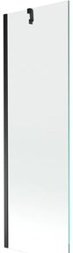 Mexen Next, vaňová zástena 1-krídlová 60 x 150 cm, fixné krídlo, 6 mm číre sklo, čierny profil, 895-060-000-00-00-70