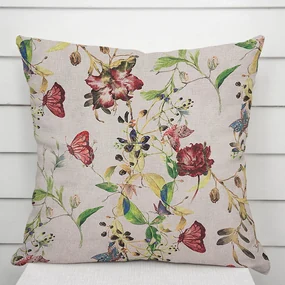 Biante Dekoračná obliečka na vankúš PML-083 Kvety a motýle na béžovom 60 x 60 cm