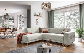 Béžová rozkladacia/s úložným priestorom rohová pohovka (ľavý roh/do L) Classy Sophie – Miuform