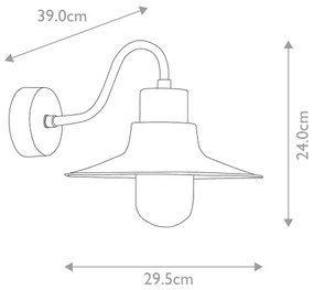 Elstead - Vonkajšie nástenné svietidlo SHELDON 1xE27/100W/230V IP44 tyrkysová