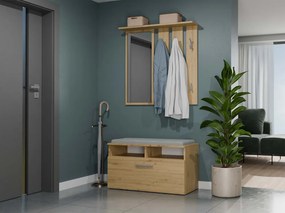 Vešiakový panel Oasis 1 (dub artisan) (so zrkadlom). Akcia -24%. Vlastná spoľahlivá doprava až k Vám domov. 1132562