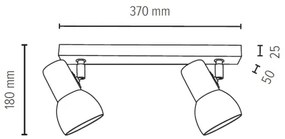 Spot-Light 2224274 - Bodové svietidlo SVENDA 2xE27/60W/230V