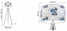 Detská stojacia lampa Cone, 1x textilné tienidlo so vzorom, (výber z 2 farieb konštrukcie)