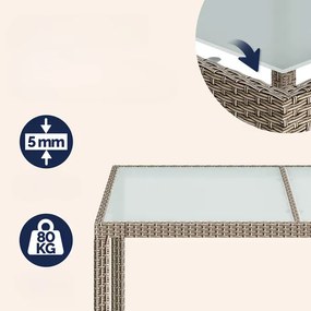 InternetovaZahrada Záhradná ratanová zostava Berlin 1+6 - béžová/krémová