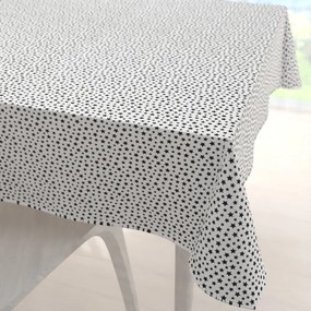 Biante Bavlnený štvorcový obrus Sandra SA-310 Čierne hviezdičky na bielom 120x120 cm