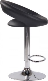 Barová stolička Olinda - koženka, chróm rám - čierna