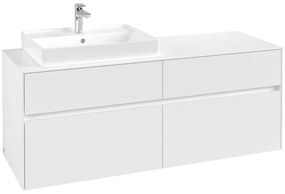 VILLEROY &amp; BOCH Collaro závesná skrinka pod umývadlo na dosku (umývadlo vľavo), 4 zásuvky, 1400 x 500 x 548 mm, White Matt, C08500MS