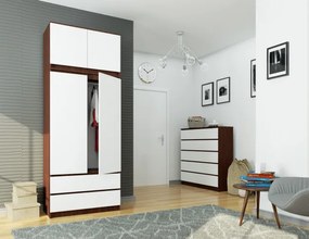 Skriňa s nadstavcom S 90 cm 2D 2SZ CLP wenge / biela