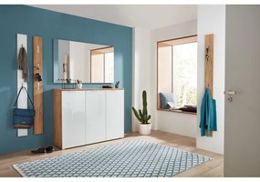 Biela šatníková skriňa v dekore duba so zrkadlom 84x196 cm Telde - Germania