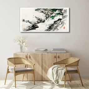Obraz Canvas Vodopád strom vlny