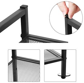 Botník s 3 policami, stohovateľný, čierny, 53x68,5x30cm