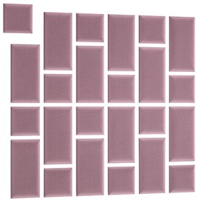 Set 24 čalúnených panelov Quadra 180x180 cm (ružová). Vlastná spoľahlivá doprava až k Vám domov. 1051996
