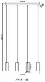 Globo 57918-4HB - Luster na lanku JAMES 4xGU10/25W/230V čierna