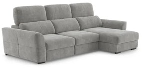 Univerzálna rohová rozkladacia trojmiestna pohovka s úložným priestorom TRENTO svetlosivá