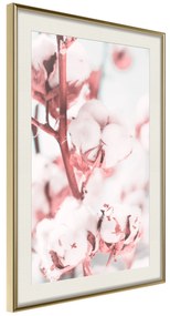 Artgeist Plagát - Blooming Cotton [Poster] Veľkosť: 40x60, Verzia: Zlatý rám s passe-partout