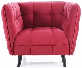 Sametové křeslo Castello bordó/wenge