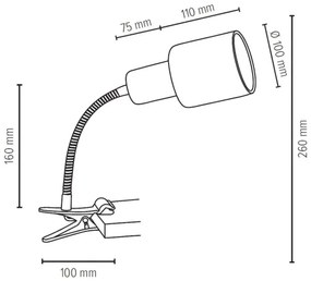 Spot-Light 2236174WF - Lampa s klipom TREEHOUSE 1xE27/25W/230V