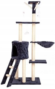 Ihrisko pre mačky, domček, strom, posteľ, škrabadlo, XL 138cm GRAY