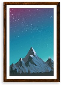 Poster Nočné hory - Poster 50x70cm + čierny rám (71,8€)