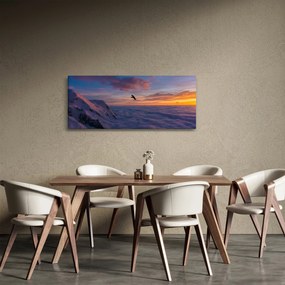 Obraz pri západe slnka, Mt. blanc (120x50 cm)