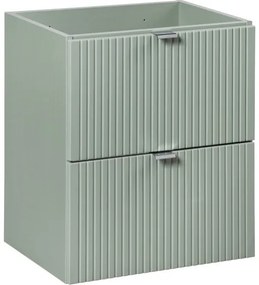 Závěsná skříňka Line Reed Green s deskou 50 cm zelená/dub evoke