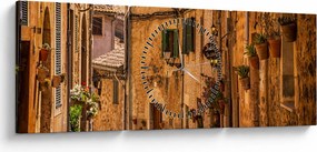 Obraz - Španielska ulica (s hodinami) (90x30 cm)