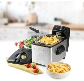Fritéza DOMO DO464FR z nehrdzavejúcej ocele, 3 l, 3 l