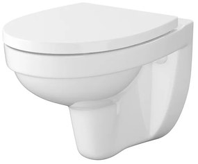 Cersanit Cersania SimpleOn, závesná WC misa 52,5x36x37,5 cm + sedátko s pomalým zatváraním z polypropylénu, horizontálny odpad, biela, S701-557