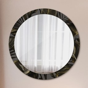 Okrúhle ozdobné zrkadlo na stenu Hibiscus kvety fi 90 cm