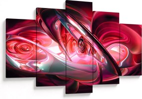 Obraz červených fraktálov (150x105 cm)