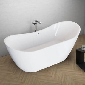 Polimat Akrylátová voľne stojaca vaňa Abi 180x80 POLIMAT-Rozmery: 180x80, POLIMAT-Farba vane: Biela / čierna lesk