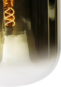 Dizajnové závesné svietidlo čierne so zlatým sklom 2-žiarovkové - Bliss