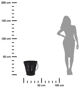 Kovový kôš na drevo Simply, 39x38 cm, čierna