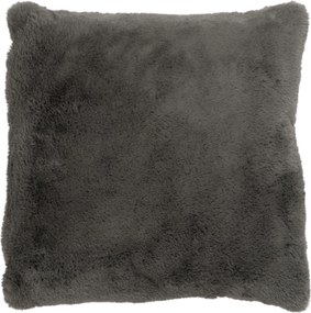 Tmavo šedý chlpatý vankúš Cutie - 57 * 52 * 4,5 cm
