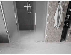 Mexen Velar Duo, posuvné sprchové dvere do otvoru 160 cm, 8mm sklo námraza, chrómová, 871-160-000-32-01