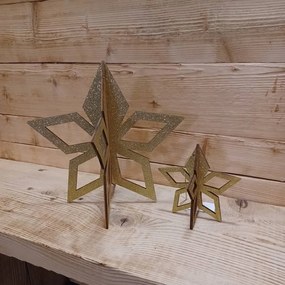 DECOLED Zlatá hvězda, 3D, 15 cm