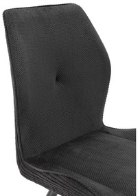 Čierne menčestrové jedálenské stoličky v súprave 2 ks Adaya – Marckeric