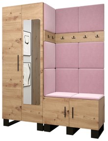 Predsieňová zostava Amanda 14 (dub artisan + ružová). Vlastná spoľahlivá doprava až k Vám domov. 1085975