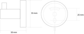 Sapho Sapho, X-ROUND GOLD vešiačik, zlatá matná, XR205GB